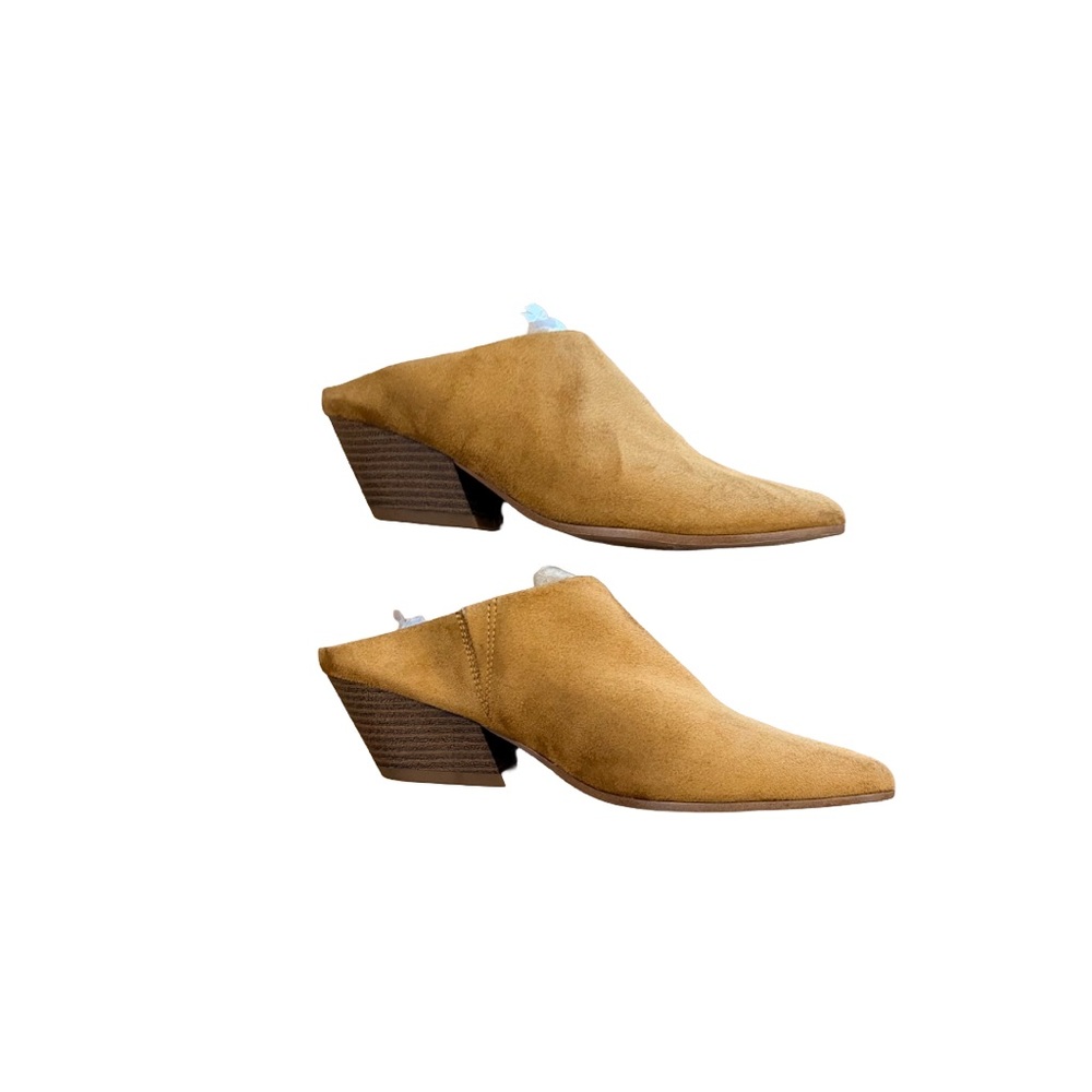 Indigo Rd Suede Pointed Toe Mule/Slide Tan Size 6 Women Block Heel Chic #Mules